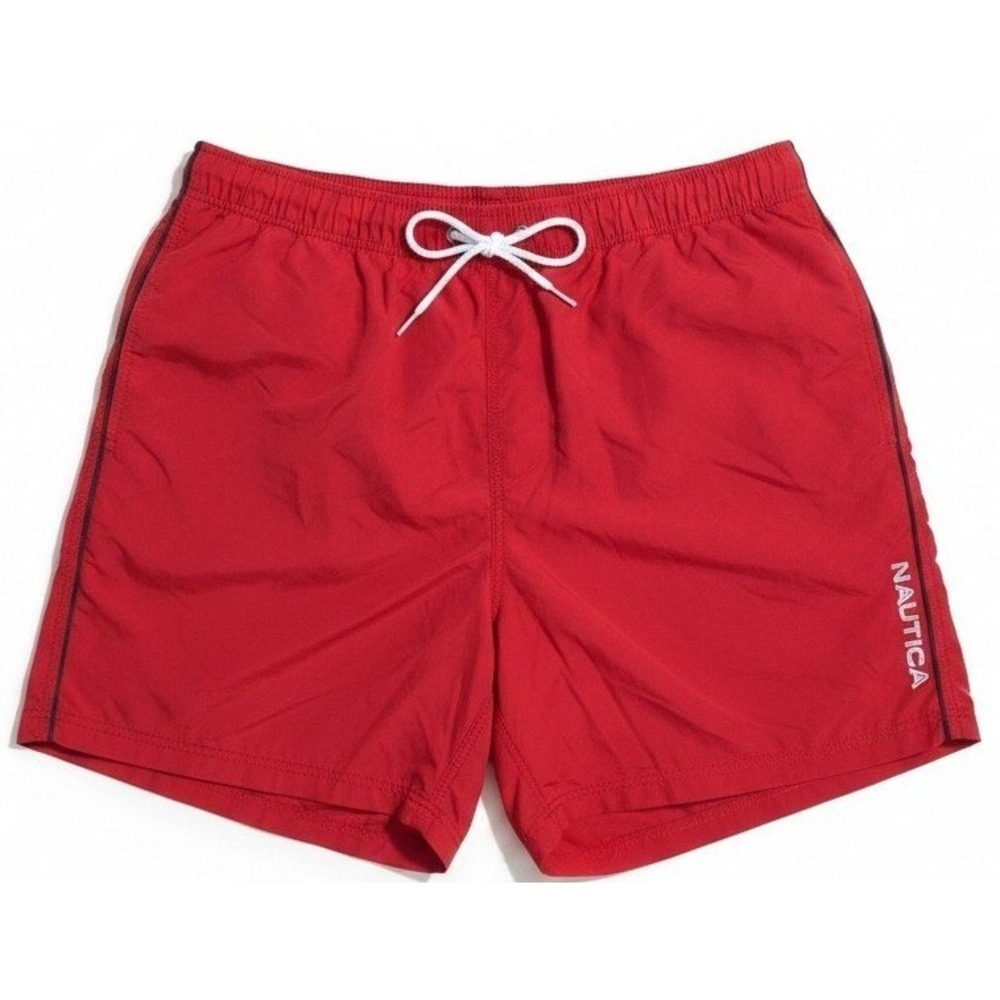 Nautica Mens XXL 2XL Red Blue Swim Trunks Drawstring Beach Shorts